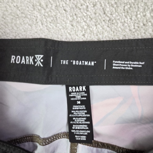 NWT Roark The Boatman Boardshorts‎ Mens Sz 36 Tropical Floral Beach Cruise - Picture 3 of 9
